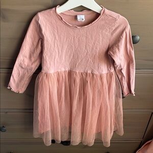 H&M Pink Long Sleeve Dress with Tulle Skirt